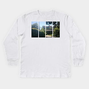 Sigmaringen castle in the Baden-Wurttemberg. Residence of the Hohenzollern earls and princes. It stands on the hill known as Castle Rock. Sunny summer day. Germany Kids Long Sleeve T-Shirt